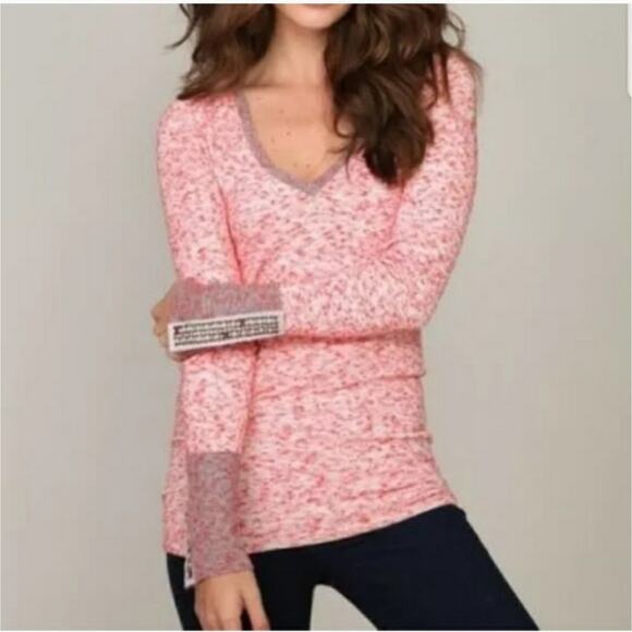 Free People Pink Freckles Medium Henley - Picture 1 of 5